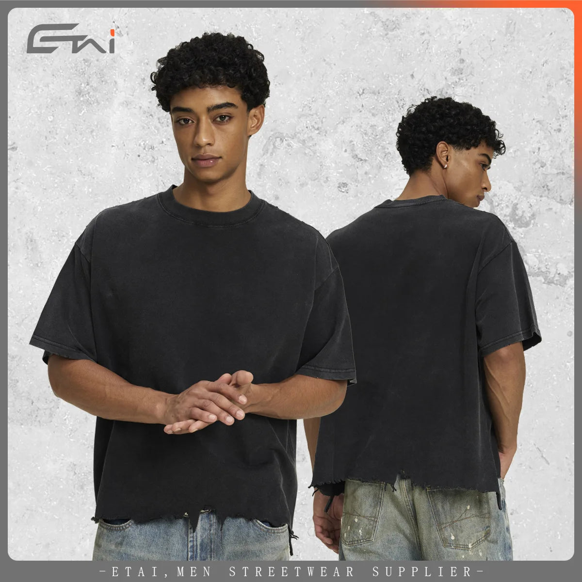 VORLIX High Quality Cotton Vintage Boxy T Shirt For Men