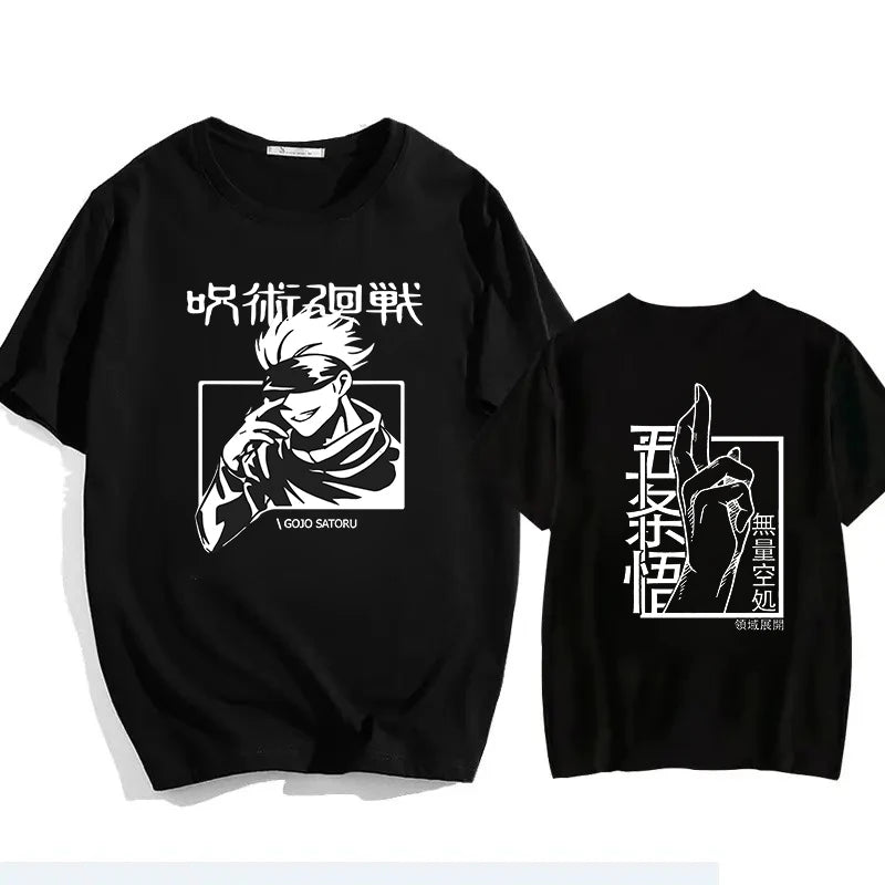 Jujutsu Kaisen Satoru Gojo Unisex Pure Cotton T-shirt 2026 Summer Anime Print Round Neck Casual Parent-child Short Sleeved Top