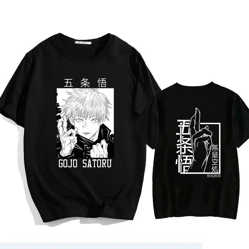 Jujutsu Kaisen Satoru Gojo Unisex Pure Cotton T-shirt 2026 Summer Anime Print Round Neck Casual Parent-child Short Sleeved Top