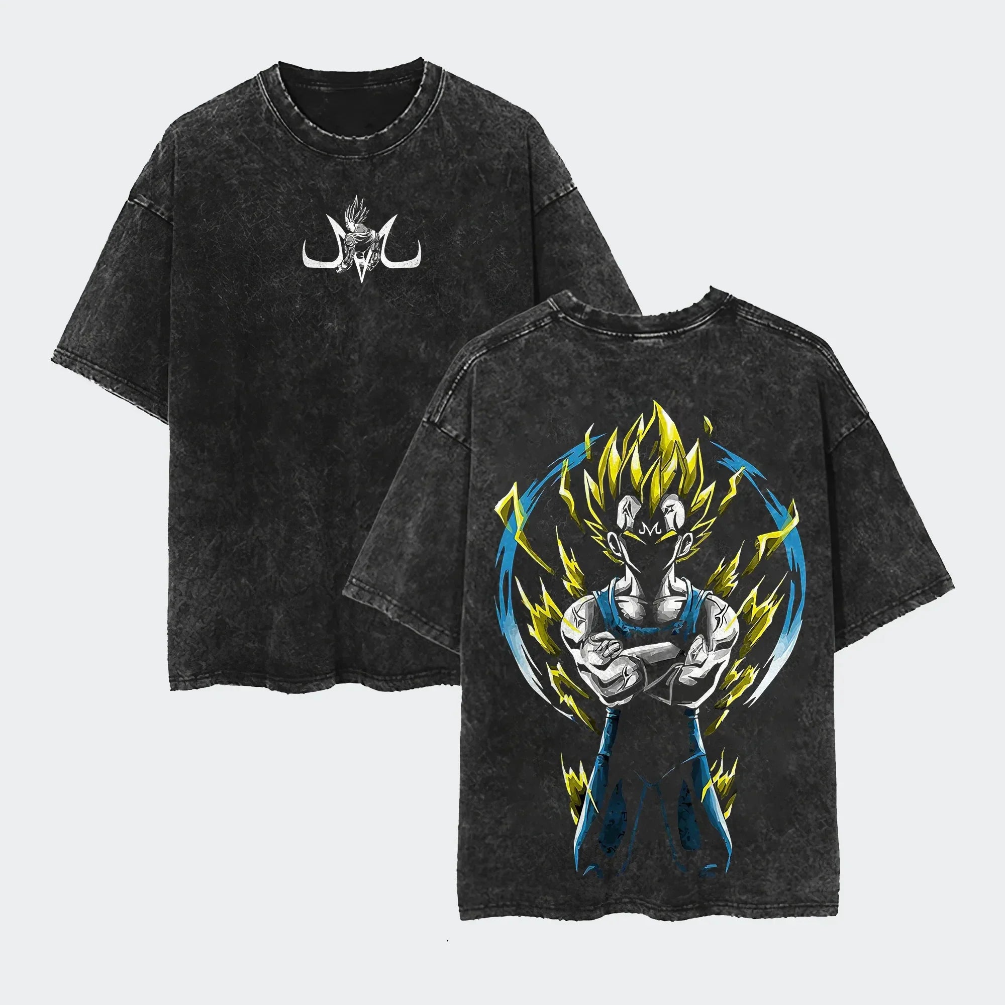 Anime Dragon Ball Cosplay Washed Goku T-Shirt Cotton Loose Large Casual Sports Vegeta Gym T-Shirt Men's Harajuku Tee Clothing