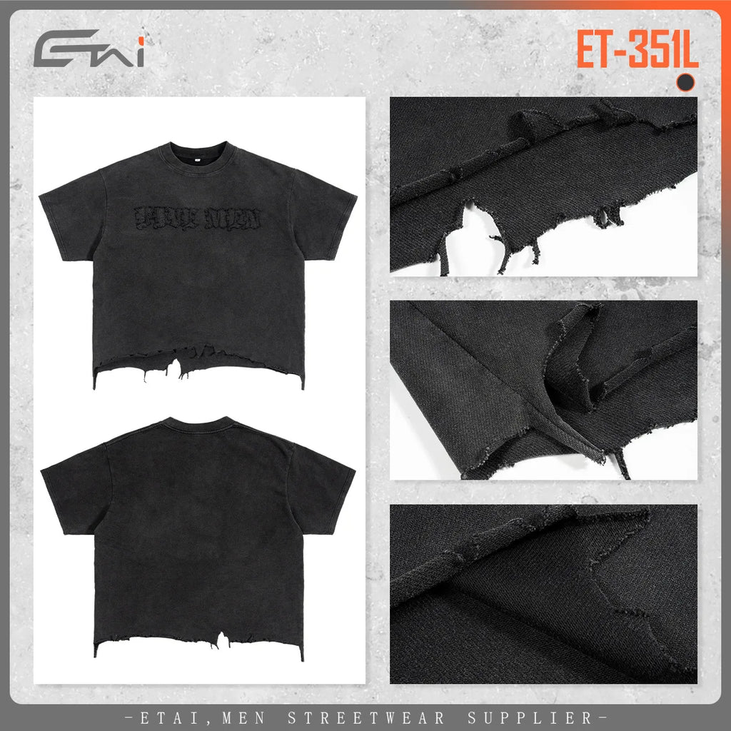 VORLIX High Quality Cotton Vintage Boxy T Shirt For Men