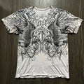 Summer American Men's Gothic Angel Wing Letter Printed Comfortable and Breathable Round Neck T-shirt Outdoor Street Top