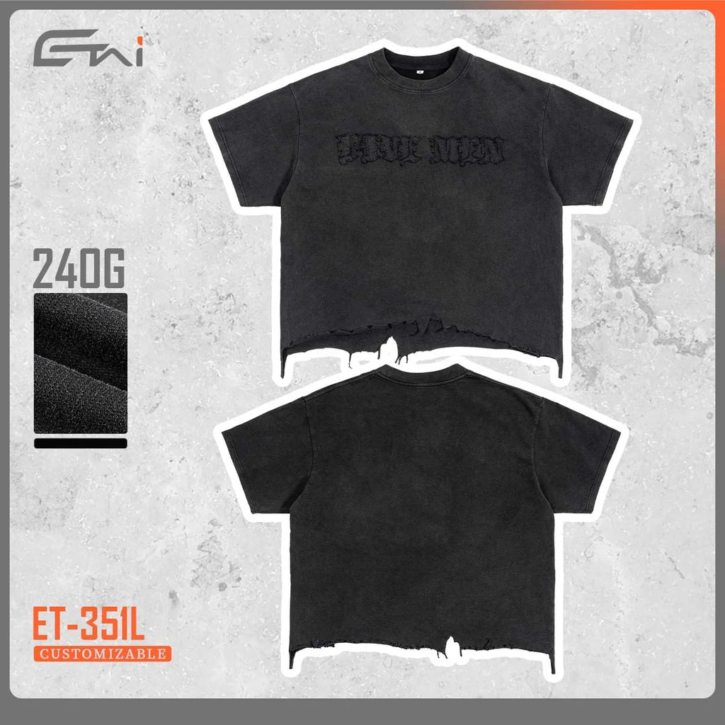 VORLIX High Quality Cotton Vintage Boxy T Shirt For Men