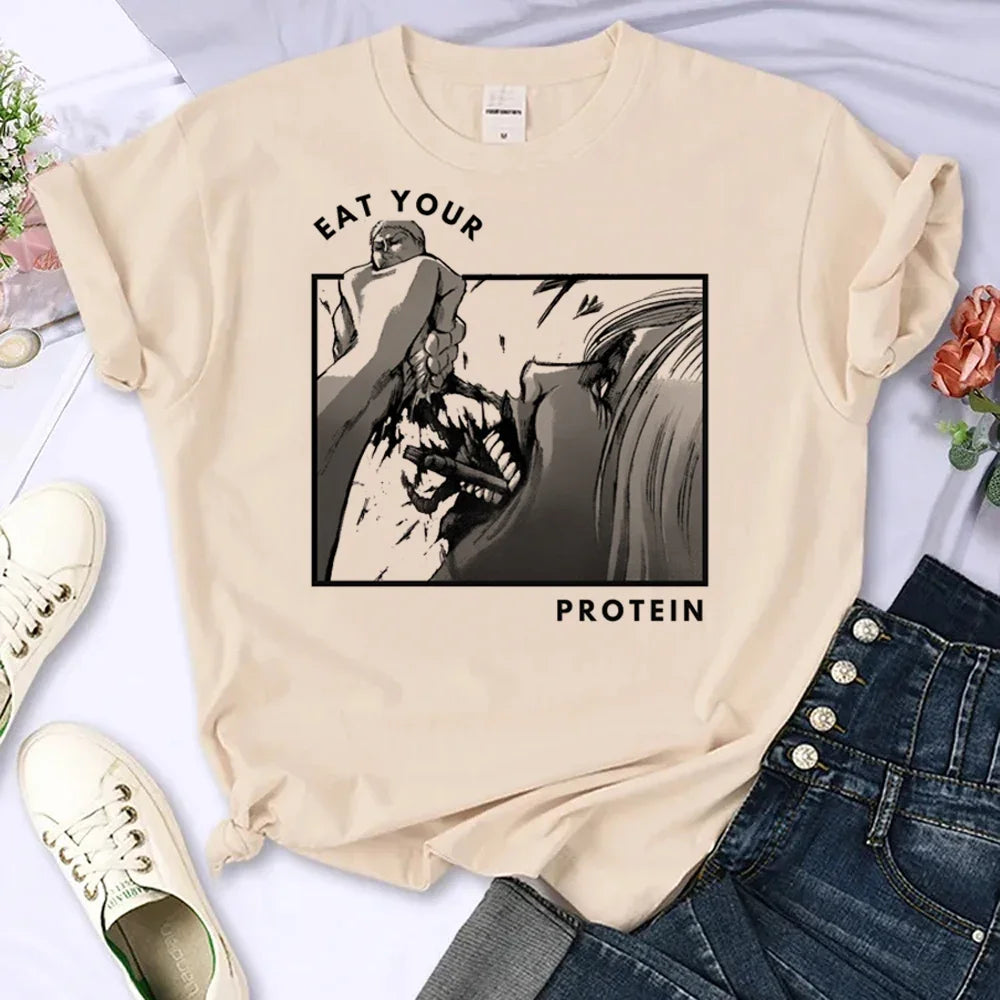 Japanese Anime Attack on Titan T-Shirt Men Women Ackerman Mikasa Eren Jaeger Graphics Clothes Unisex Cartoon Tops Tees Male